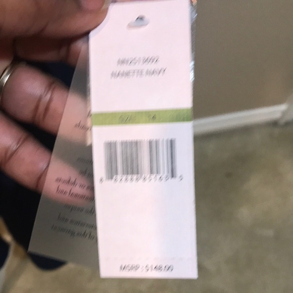 Nanette Lepore Navy Blue 3/4 Sleeve Size 12 Elastic Waist Lining - Picture 7 of 11